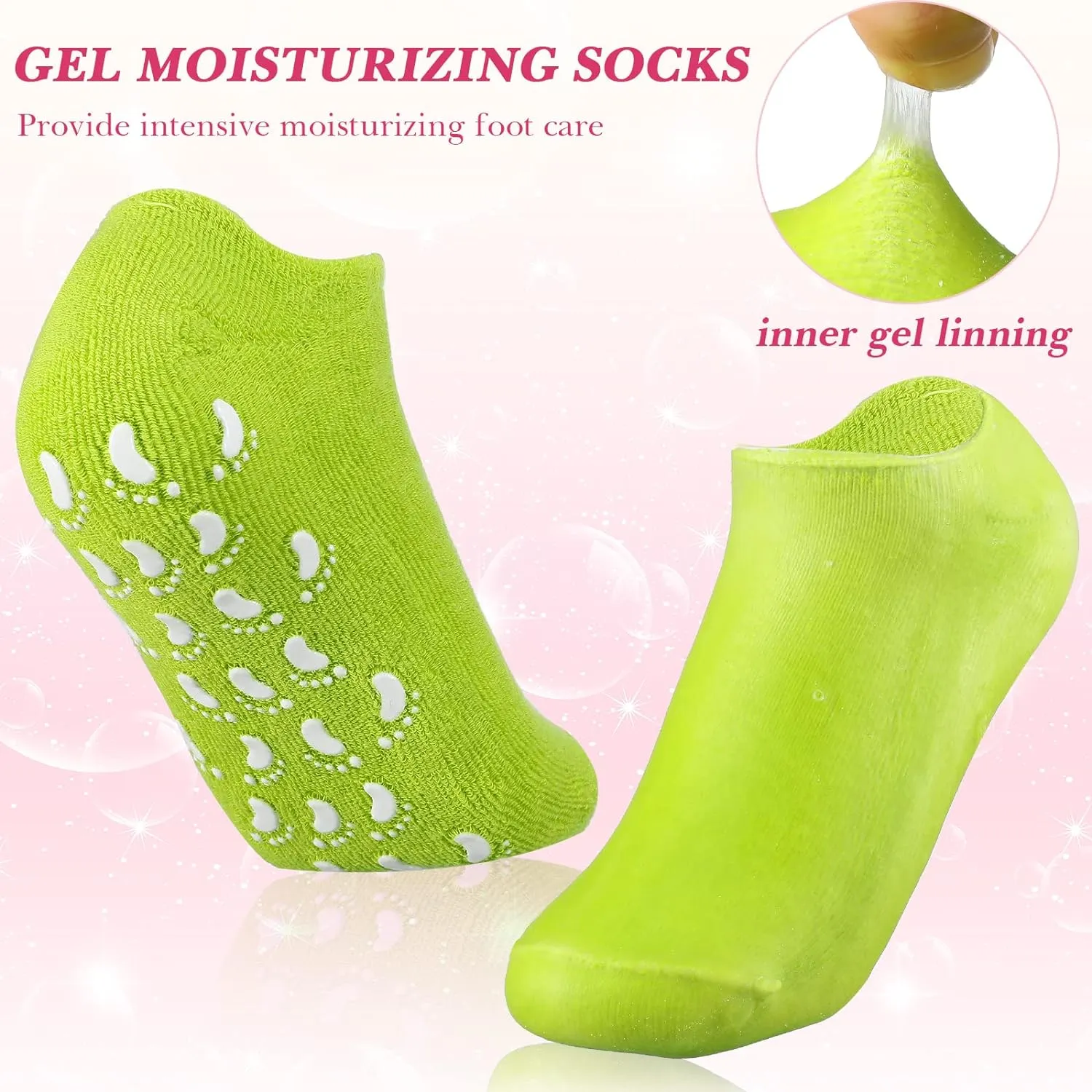 0520 Gel Socks Soft Socks for Repairing and Softening Dry Cracked Feet Skins Comfortable Socks (1 Pair)