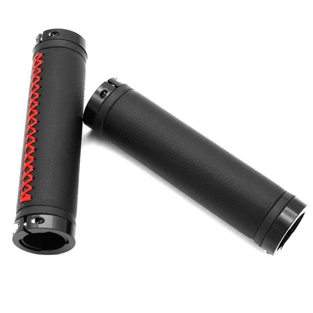 1 Pair of Bike Handlebar Grips Premium PU Double Lock-on MTB Handlebar Cover Anti-slip Cycling Handlebar Grips