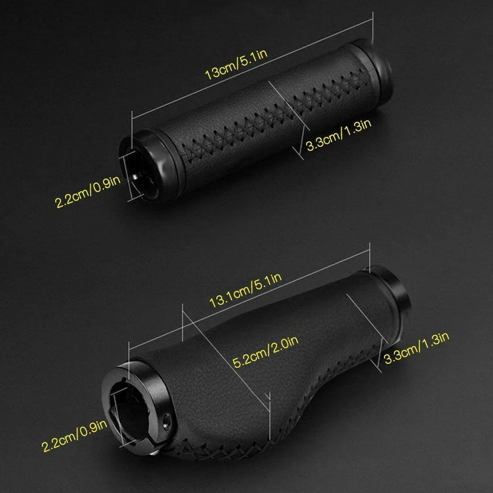 1 Pair of Bike Handlebar Grips Premium PU Double Lock-on MTB Handlebar Cover Anti-slip Cycling Handlebar Grips