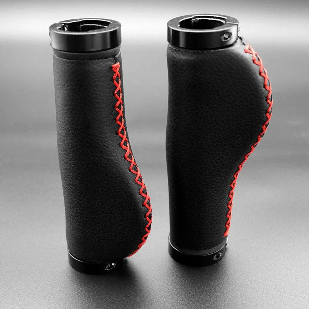 1 Pair of Bike Handlebar Grips Premium PU Double Lock-on MTB Handlebar Cover Anti-slip Cycling Handlebar Grips