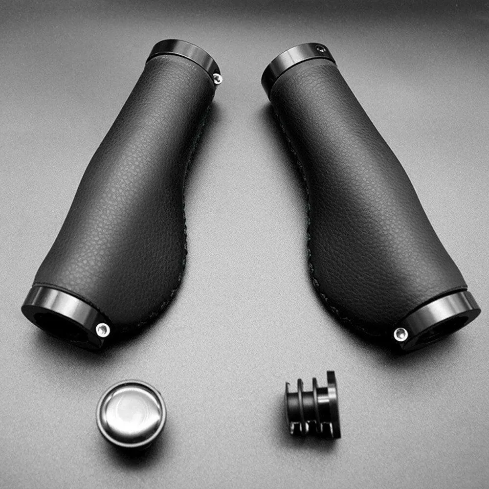 1 Pair of Bike Handlebar Grips Premium PU Double Lock-on MTB Handlebar Cover Anti-slip Cycling Handlebar Grips