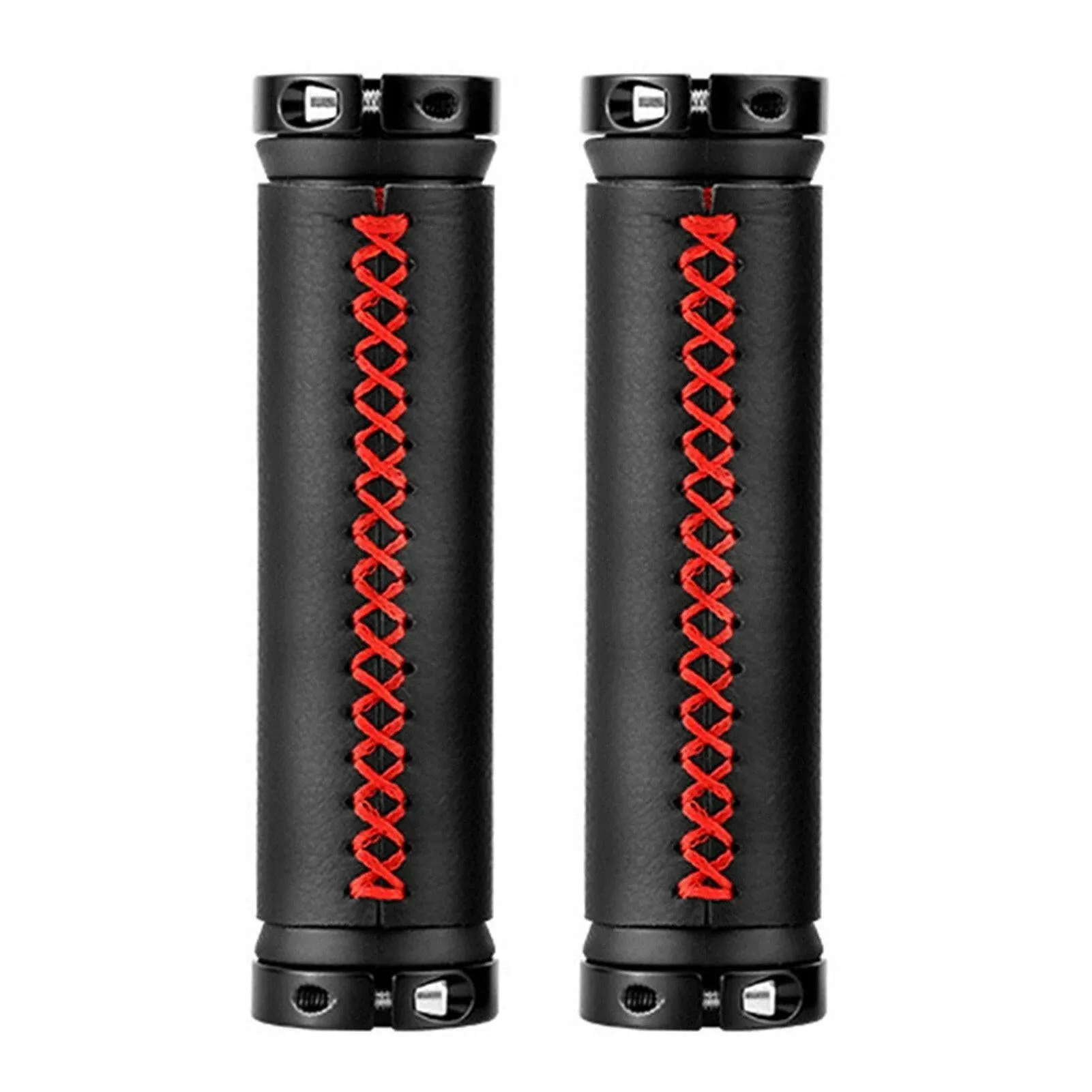 1 Pair of Bike Handlebar Grips Premium PU Double Lock-on MTB Handlebar Cover Anti-slip Cycling Handlebar Grips