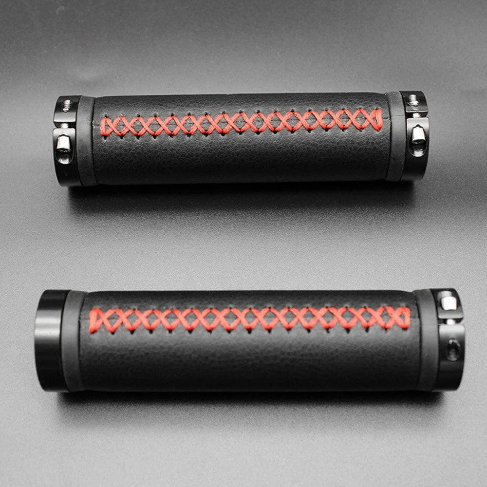 1 Pair of Bike Handlebar Grips Premium PU Double Lock-on MTB Handlebar Cover Anti-slip Cycling Handlebar Grips