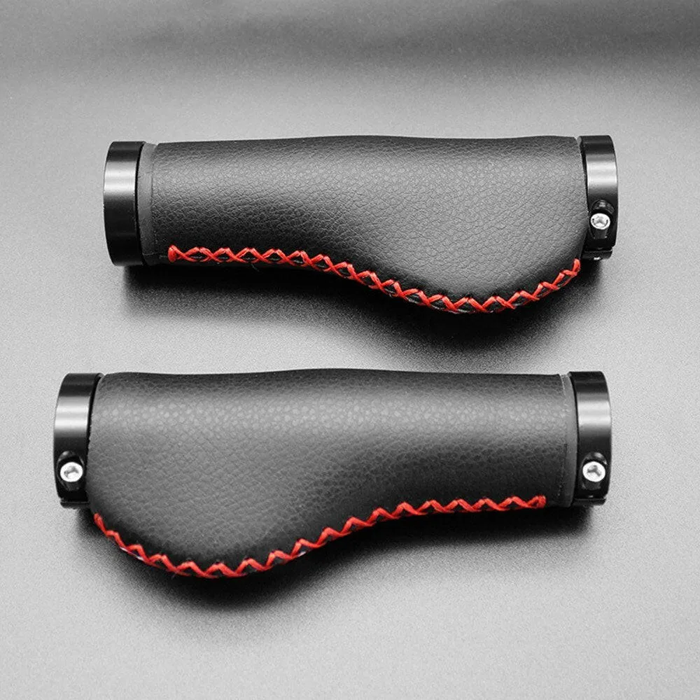 1 Pair of Bike Handlebar Grips Premium PU Double Lock-on MTB Handlebar Cover Anti-slip Cycling Handlebar Grips