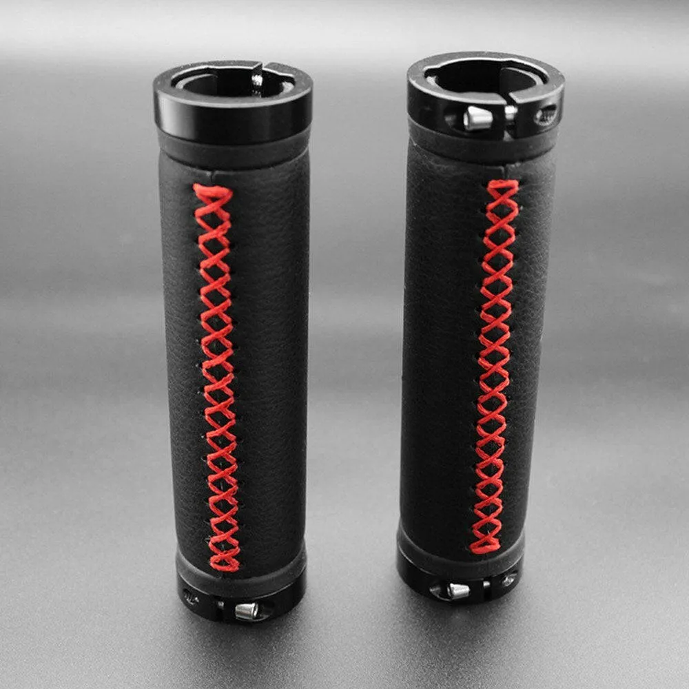 1 Pair of Bike Handlebar Grips Premium PU Double Lock-on MTB Handlebar Cover Anti-slip Cycling Handlebar Grips