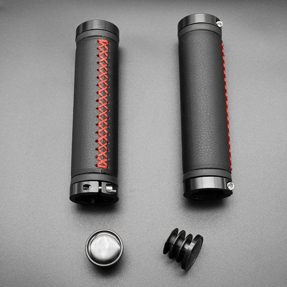 1 Pair of Bike Handlebar Grips Premium PU Double Lock-on MTB Handlebar Cover Anti-slip Cycling Handlebar Grips