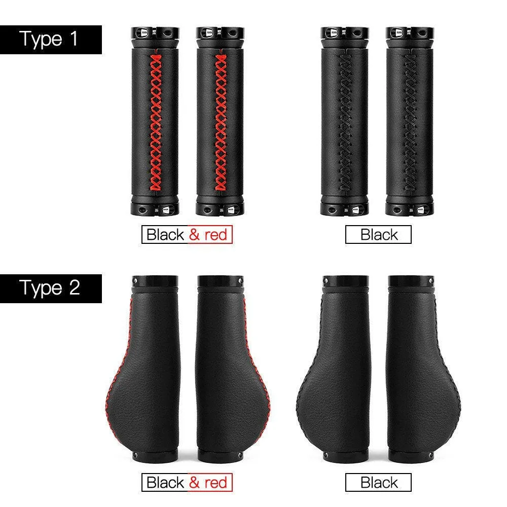 1 Pair of Bike Handlebar Grips Premium PU Double Lock-on MTB Handlebar Cover Anti-slip Cycling Handlebar Grips