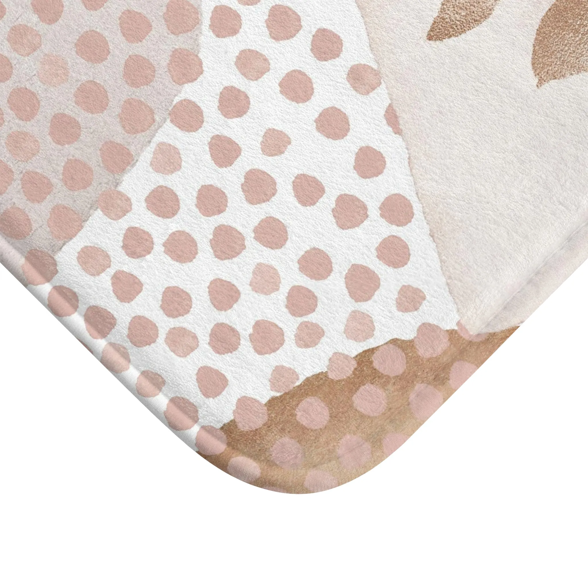 Abstract Bath Mat, Kitchen Mat | Blush Pink, White, Beige, Navy Blue Mat