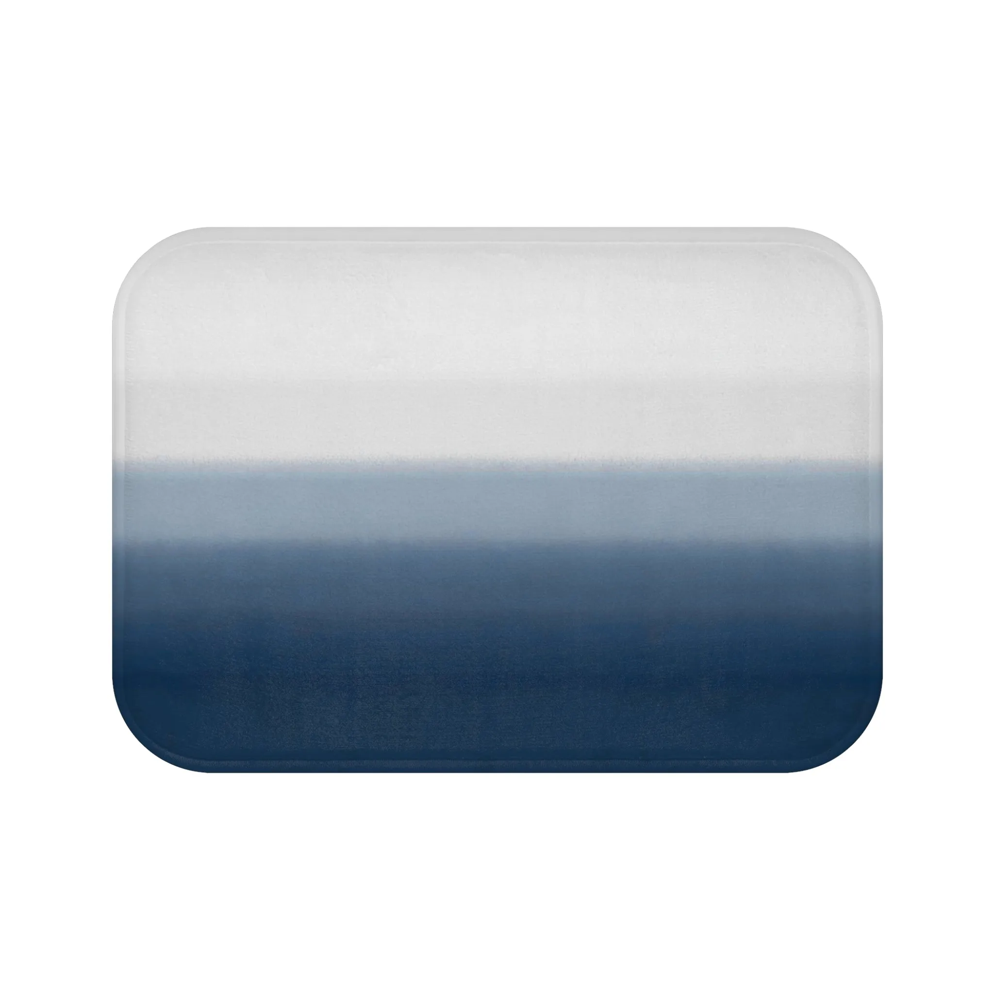 Abstract Bath Mat, Kitchen Mat | Navy Pale Blue Ombre Mat