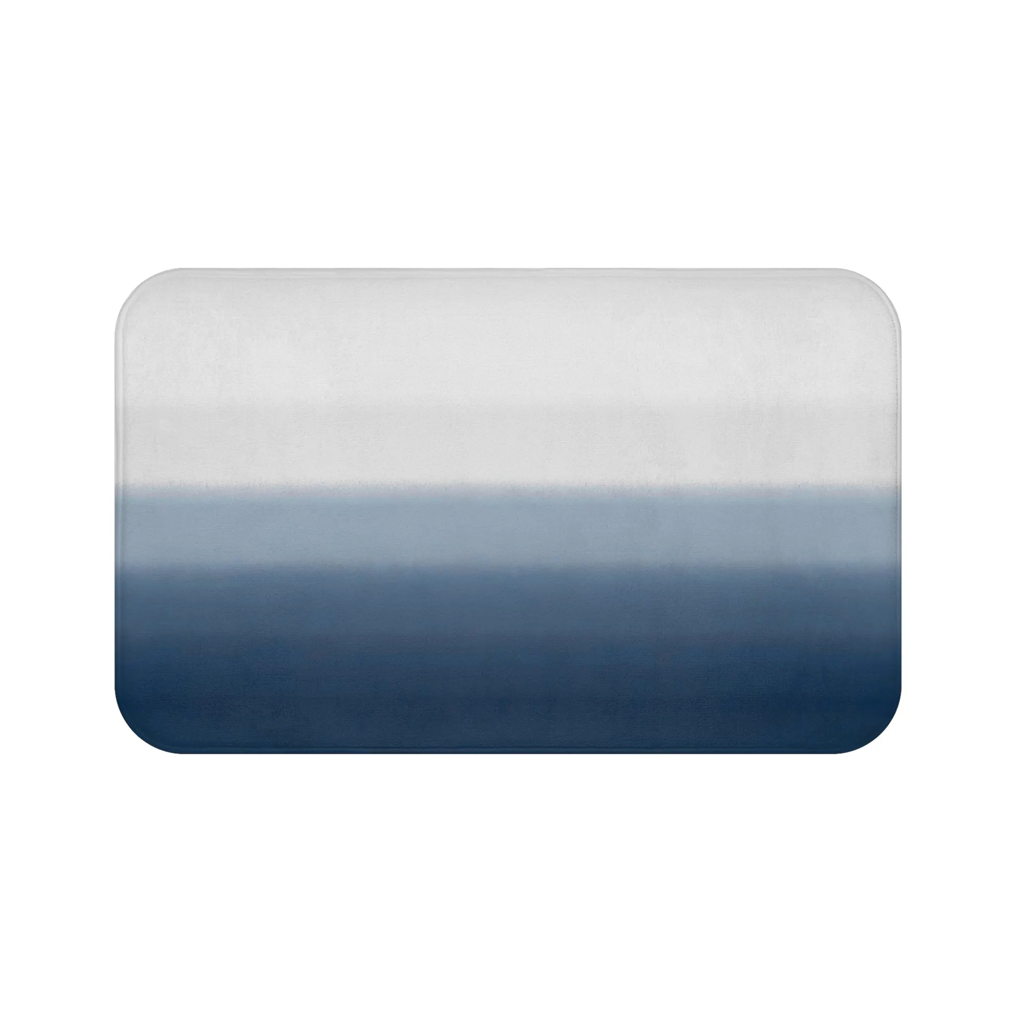 Abstract Bath Mat, Kitchen Mat | Navy Pale Blue Ombre Mat