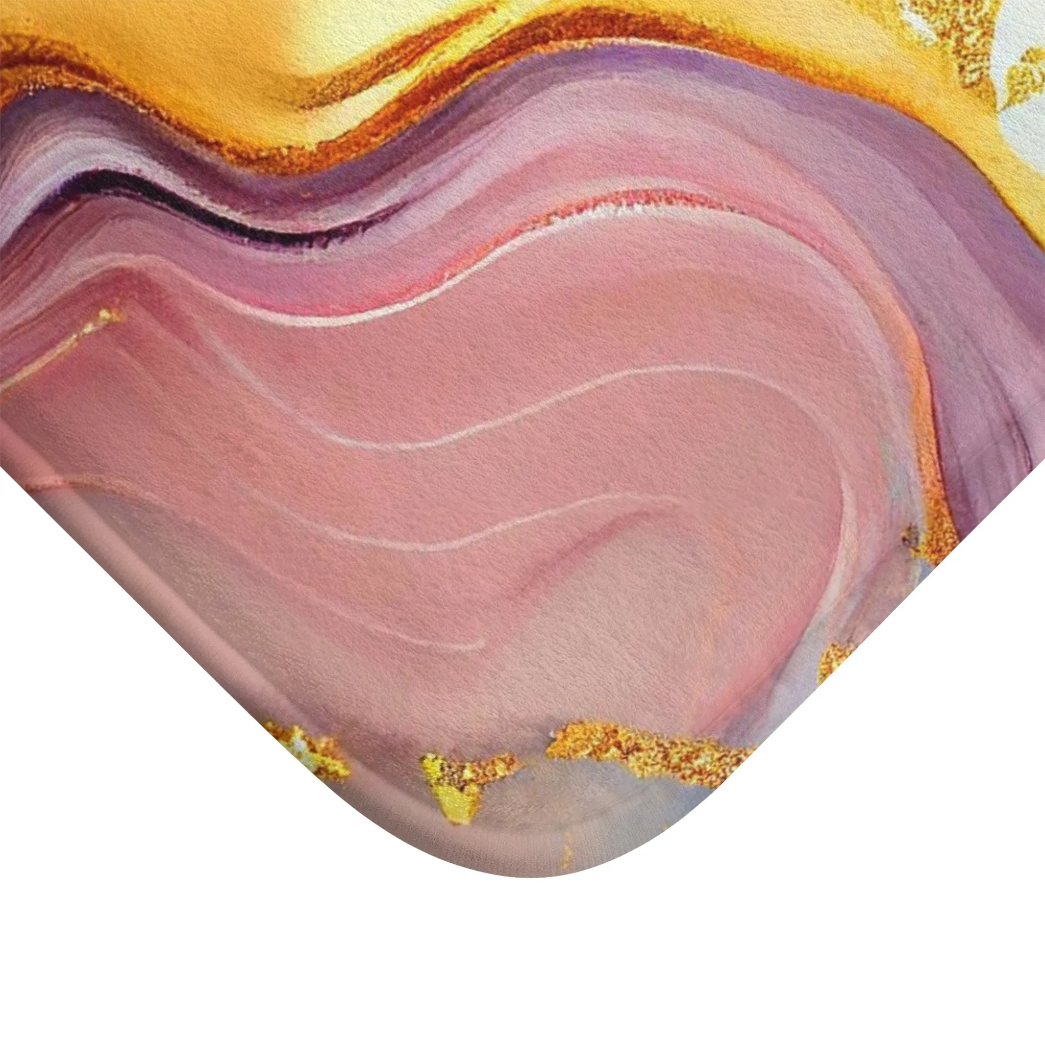 Abstract Bath Mat | Purple Pink Turquoise Gold Beige