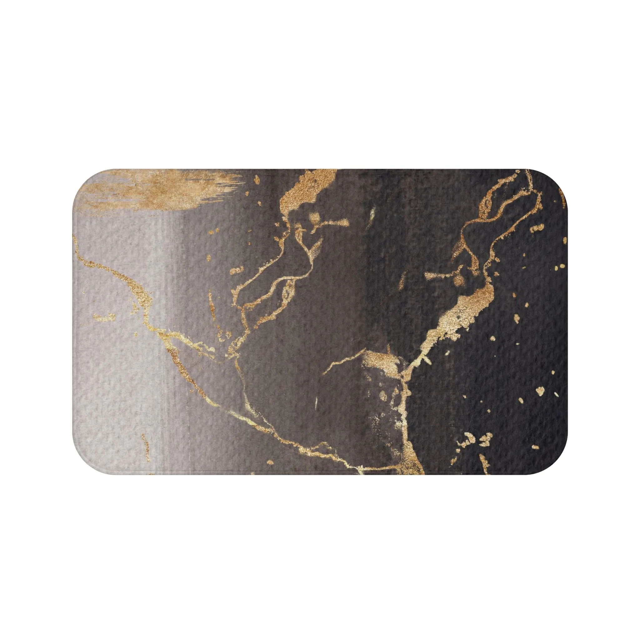 Abstract Bath Mat | Taupe Brown, Black Gold