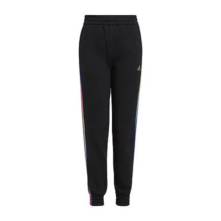 Adidas Big Girls Mid Rise Cuffed Jogger Pant