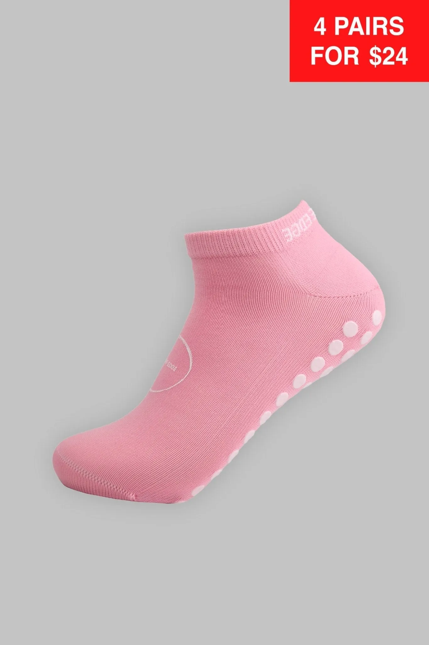 Ankle Grip Socks - Pink