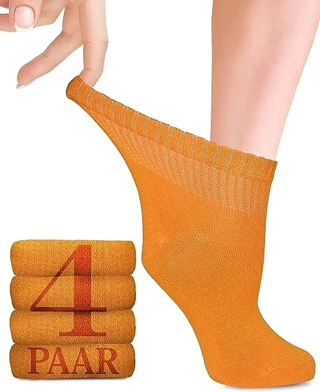 Ankle-High Bamboo Diabetic Socks for Women - Perfect for Business, Leisure, Maternity, and Seniors - Pack of 4 Pairs