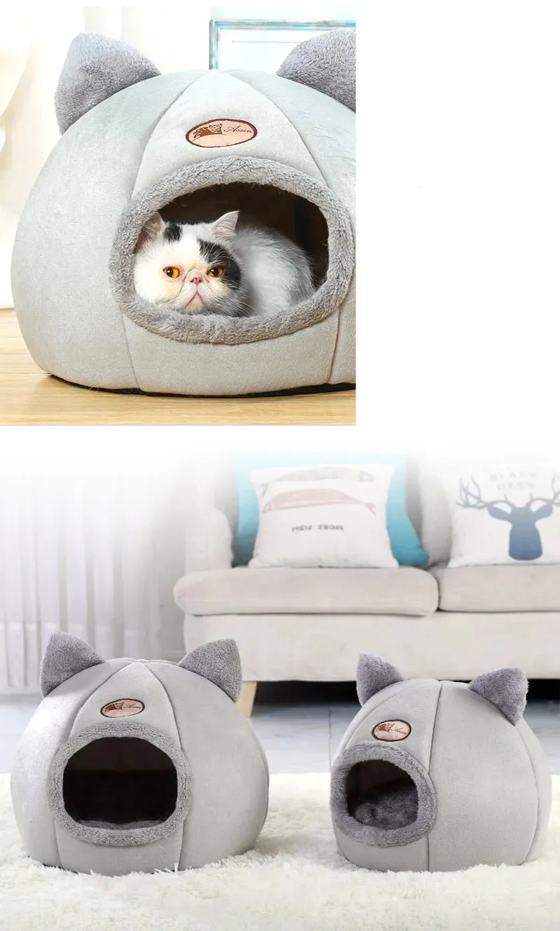 Anniepaw Winter Deep Sleep Cat Bed Cozy Indoor Cave Nest Small Dog House