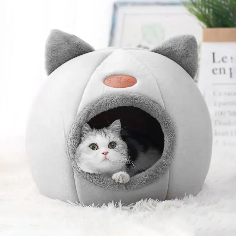 Anniepaw Winter Deep Sleep Cat Bed Cozy Indoor Cave Nest Small Dog House