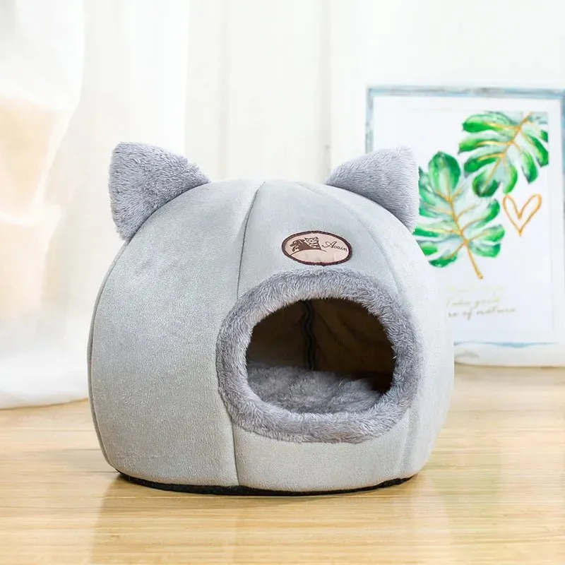 Anniepaw Winter Deep Sleep Cat Bed Cozy Indoor Cave Nest Small Dog House