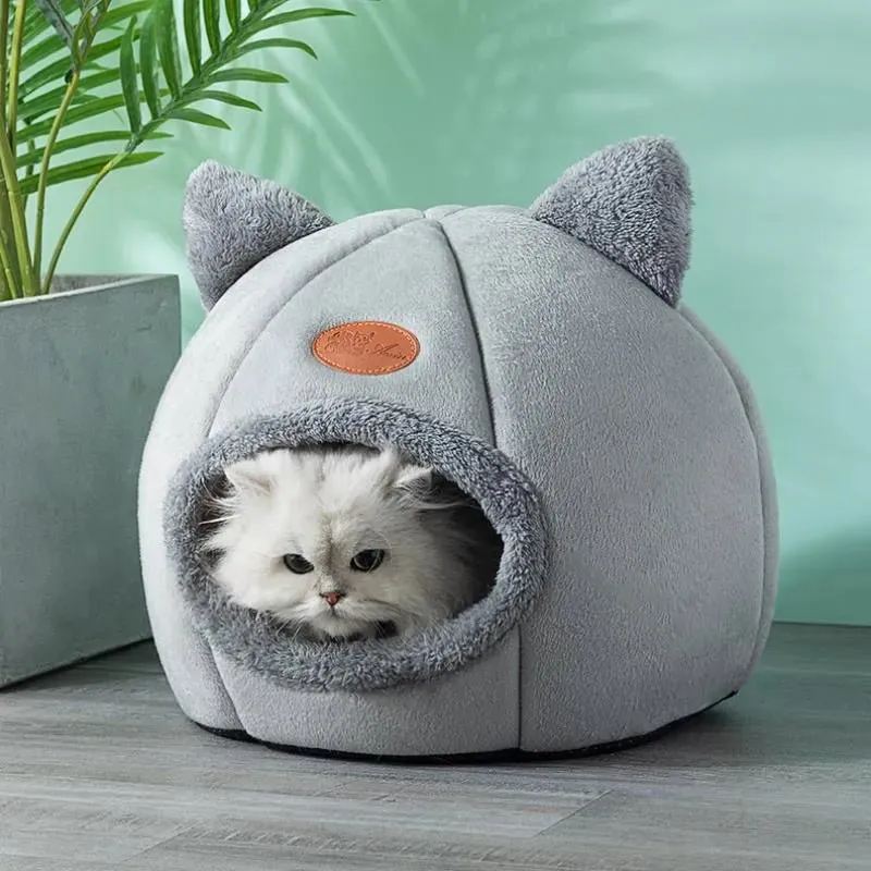 Anniepaw Winter Deep Sleep Cat Bed Cozy Indoor Cave Nest Small Dog House