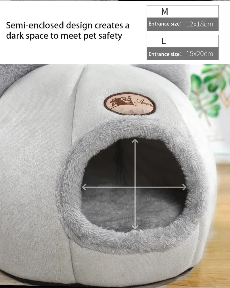 Anniepaw Winter Deep Sleep Cat Bed Cozy Indoor Cave Nest Small Dog House