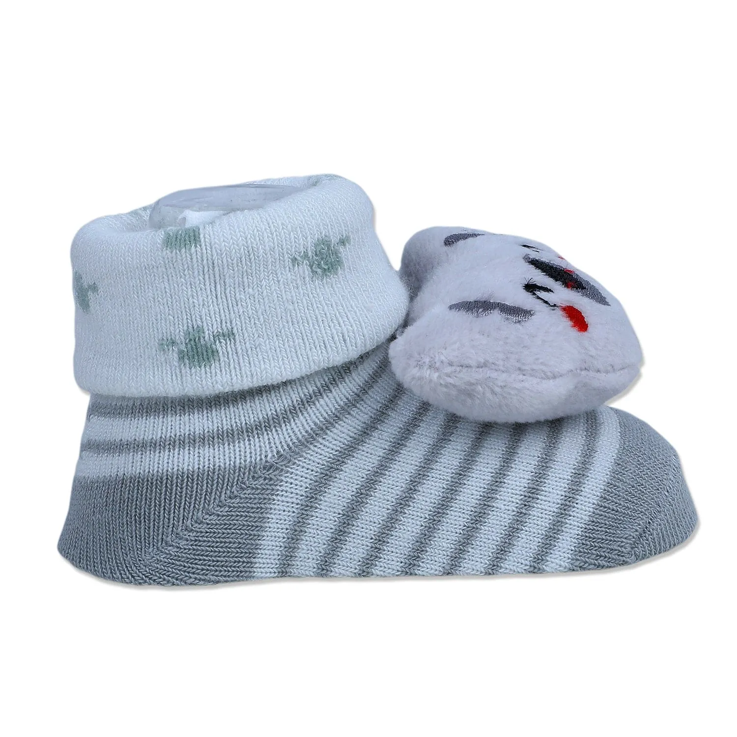 Baby Moo Blushing Koala Cotton Anti-Skid 3D Socks - Grey