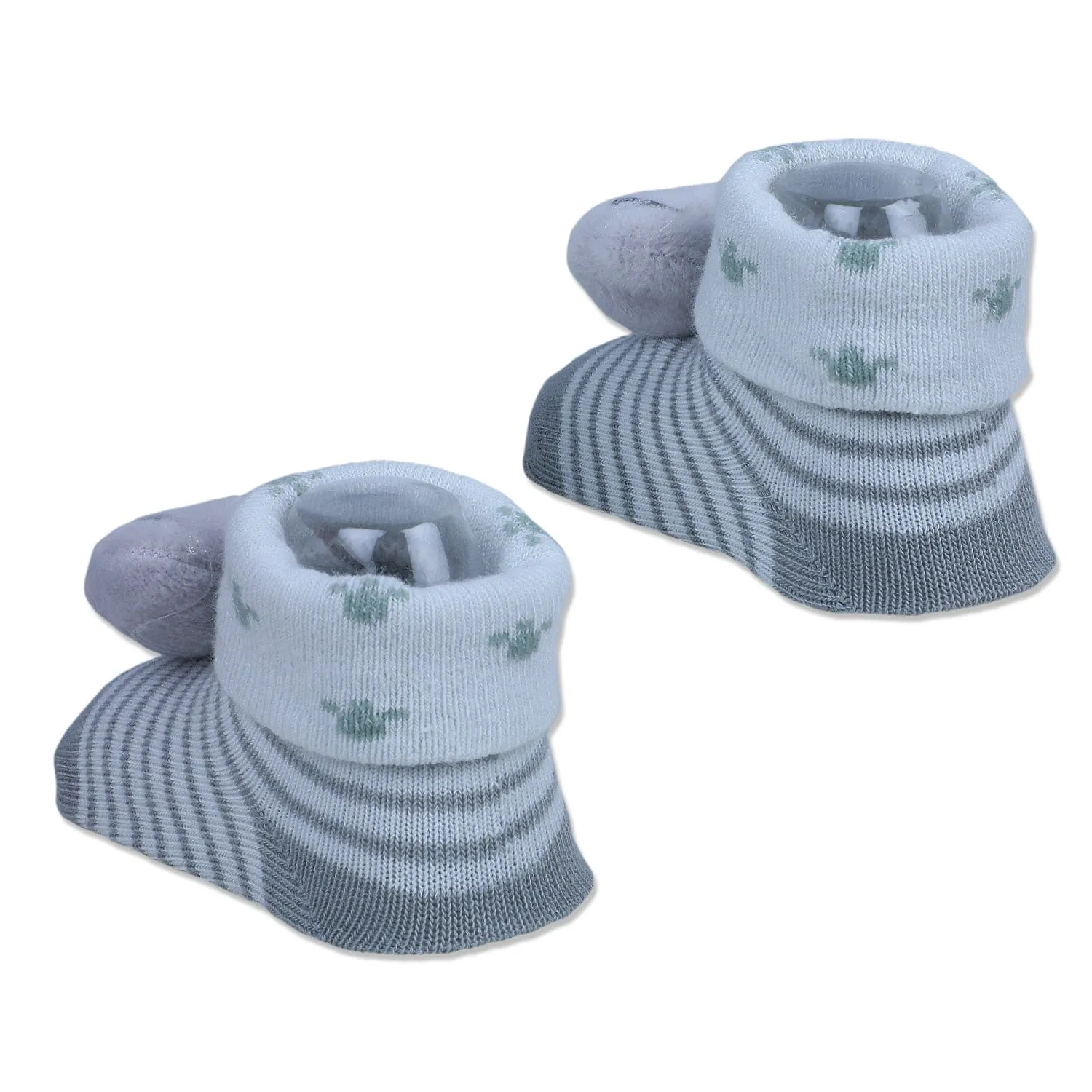 Baby Moo Blushing Koala Cotton Anti-Skid 3D Socks - Grey