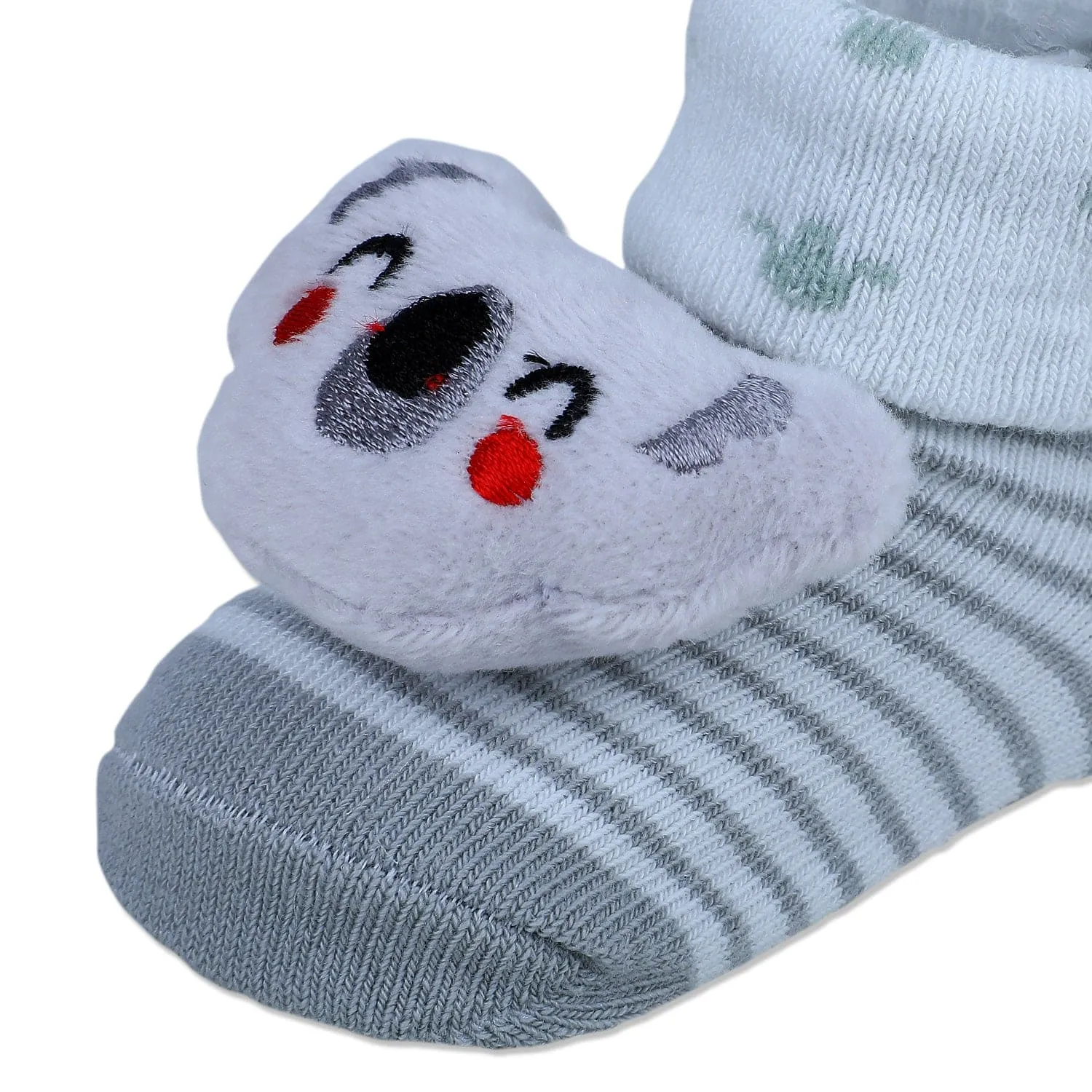 Baby Moo Blushing Koala Cotton Anti-Skid 3D Socks - Grey