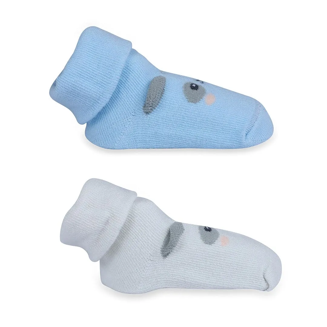 Baby Moo Little Puppy Anti-Skid 2 Pack Socks - Blue