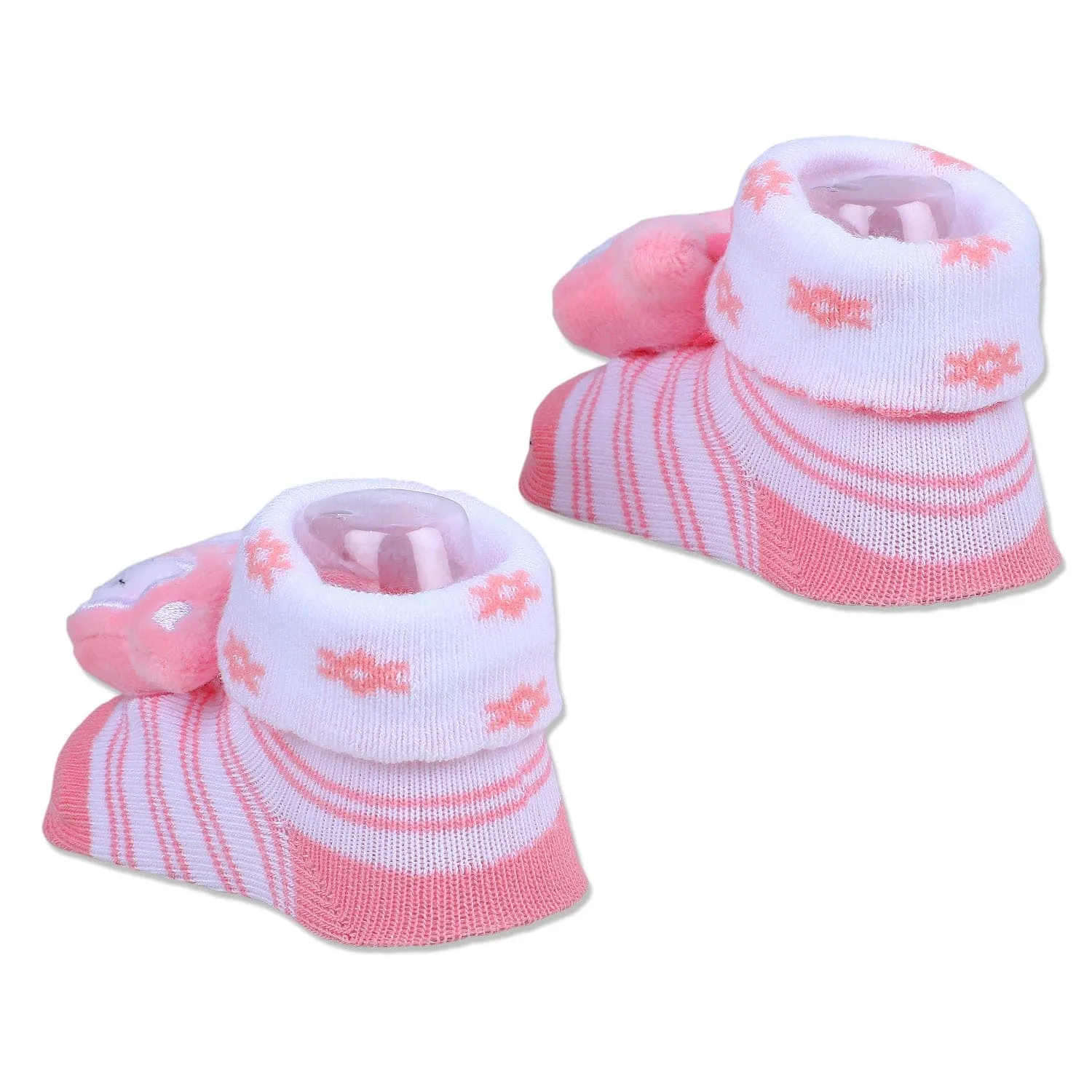 Baby Moo Sleepy Puppy Cotton Anti-Skid 3D Socks - Pink