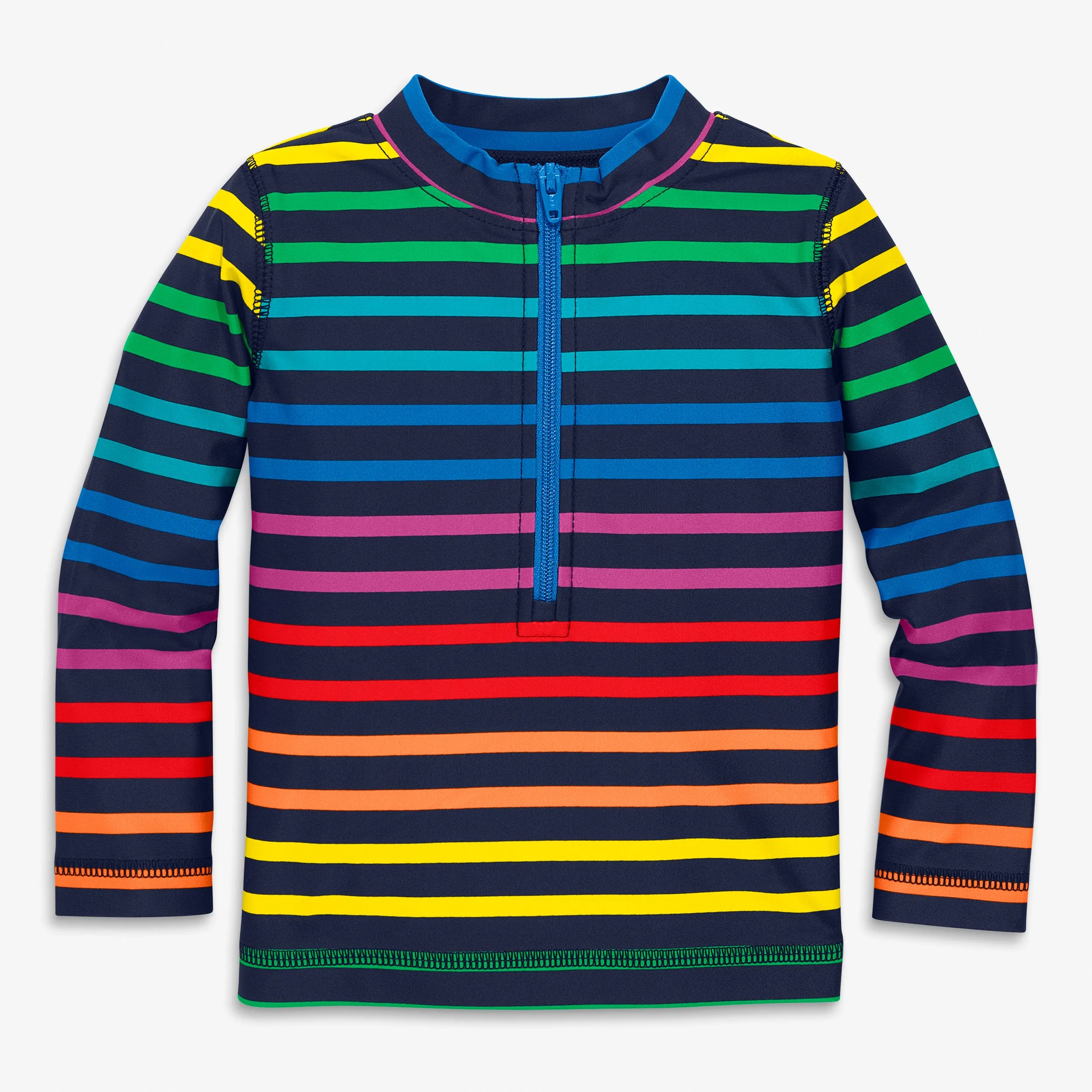 Baby rash guard in double rainbow stripe