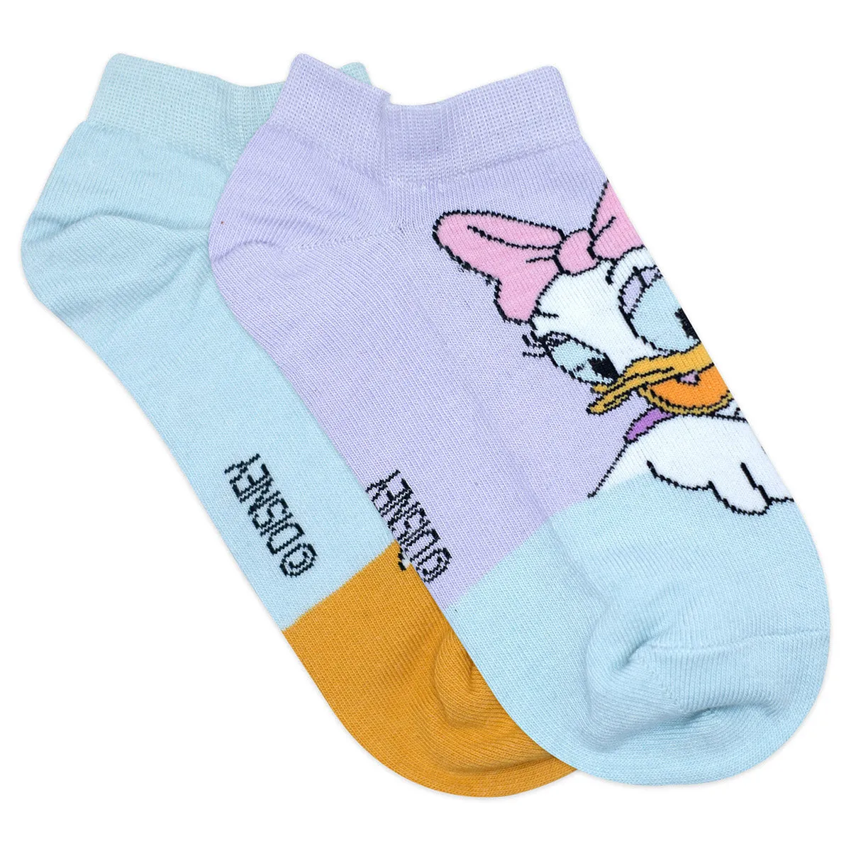 Balenzia x Disney Character Lowcut socks for Women- Donald & Daisy (Pack of 2 Pairs/1U)(Free Size) Blue, Pink