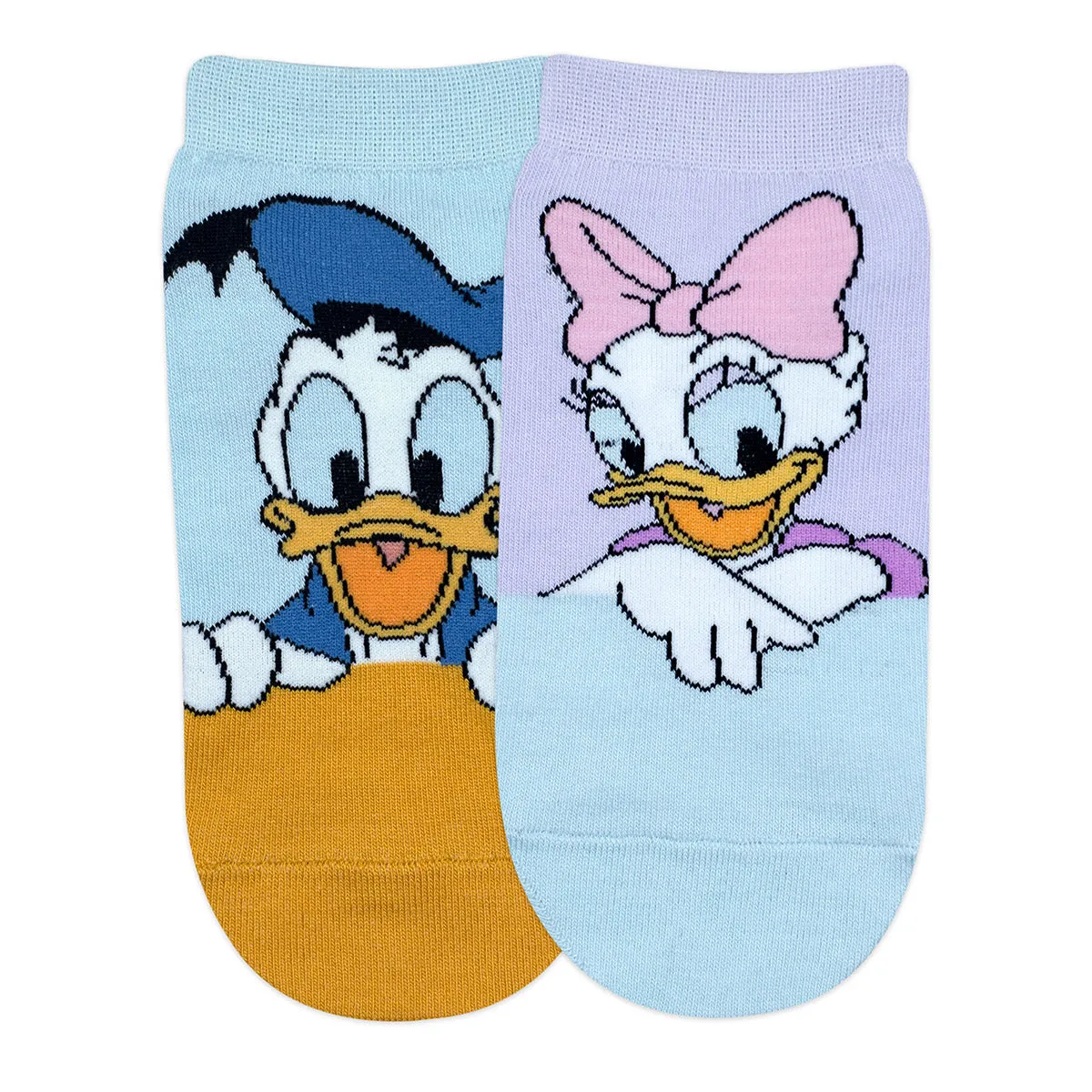 Balenzia x Disney Character Lowcut socks for Women- Donald & Daisy (Pack of 2 Pairs/1U)(Free Size) Blue, Pink