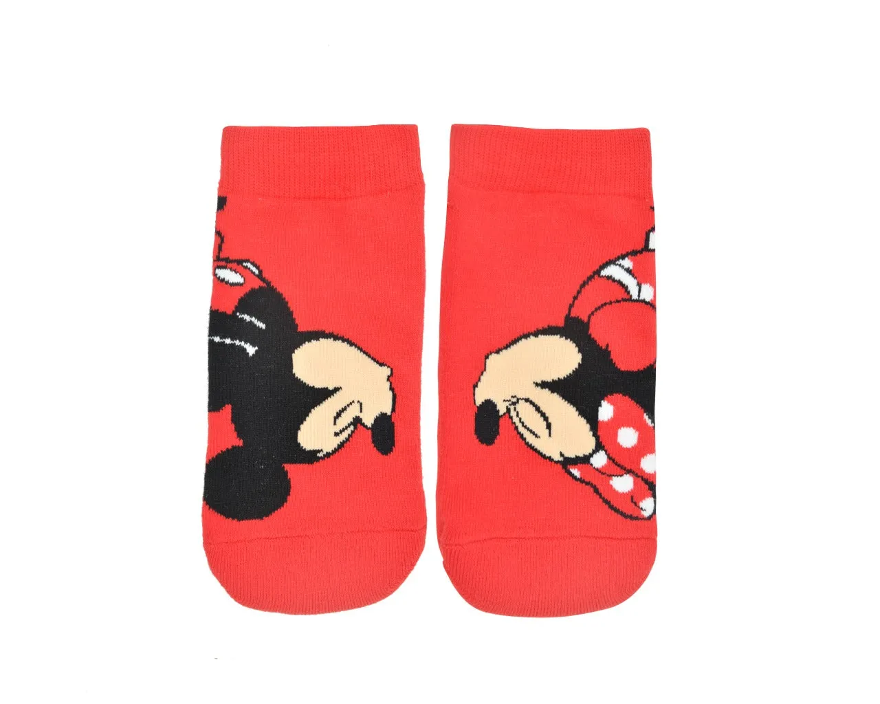 Balenzia x Disney Character Lowcut socks - Mickey & Minnie for Women (Pack of 2 Pairs/1U)(Free Size) Red, White