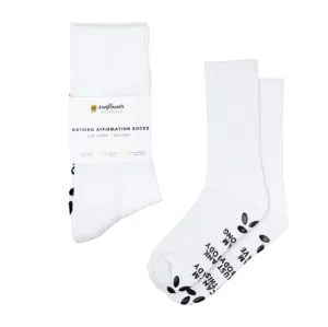 Birthing Affirmation Hospital Socks - White