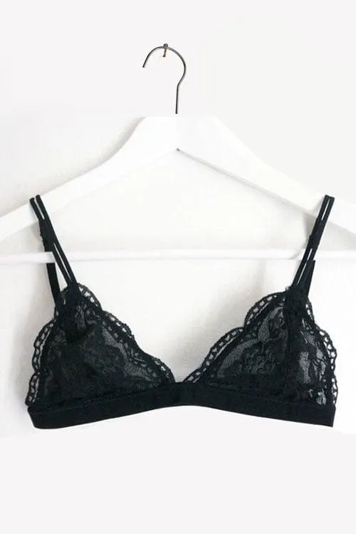 Black Lace Triangle Bralette