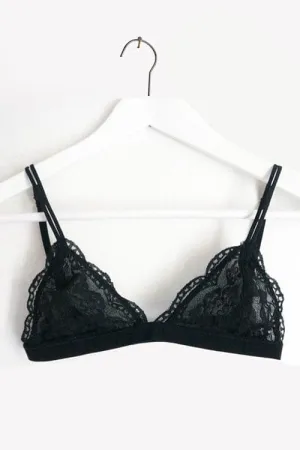 Black Lace Triangle Bralette