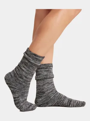 Black Marl Chunky Organic Cotton Bed Socks