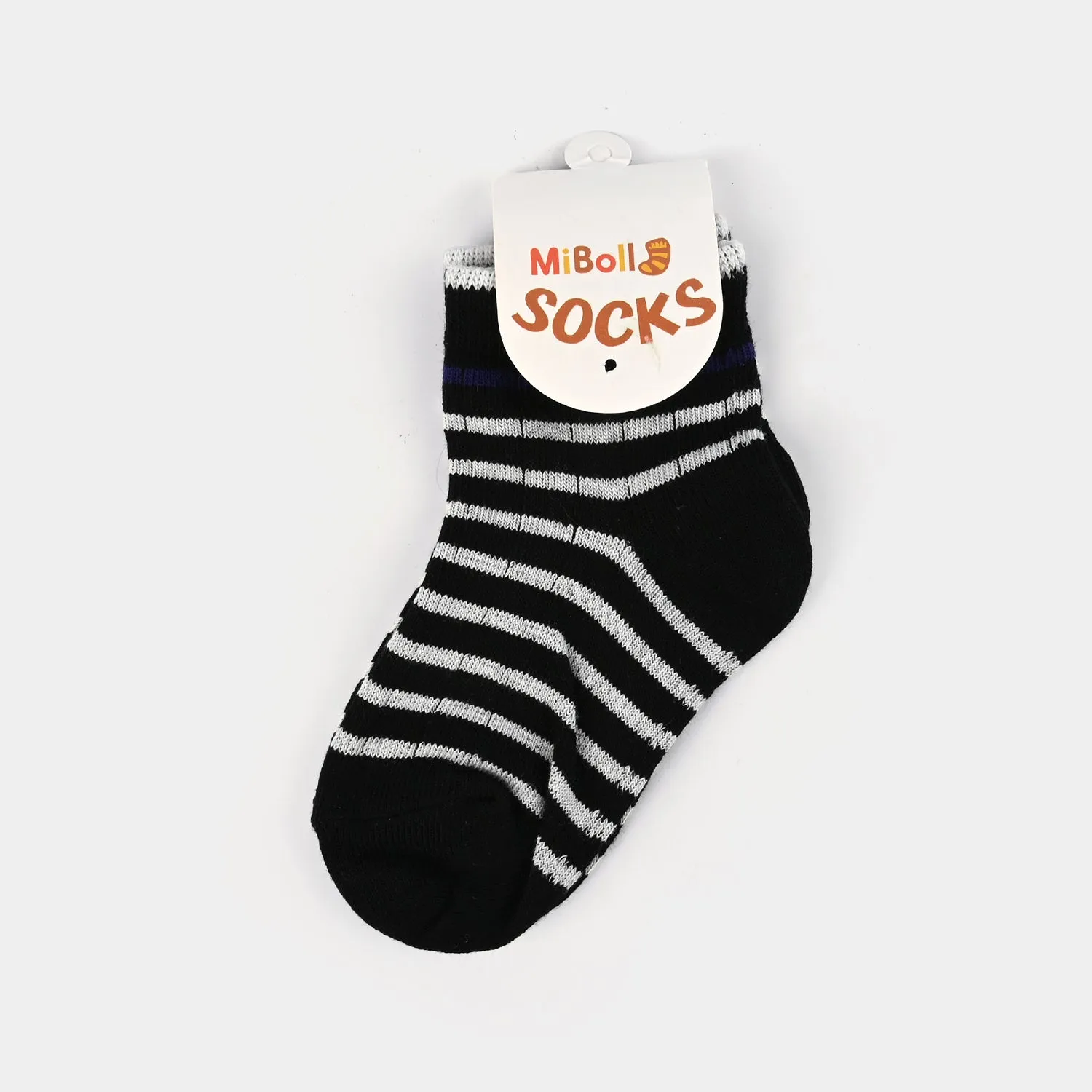 Boys Black Striped Socks 18M 