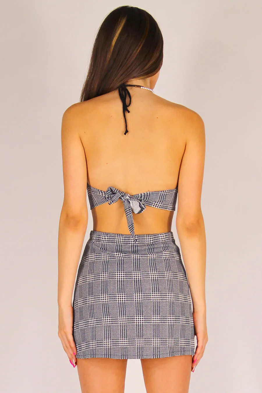 Bralette - Stretchy Grey Plaid