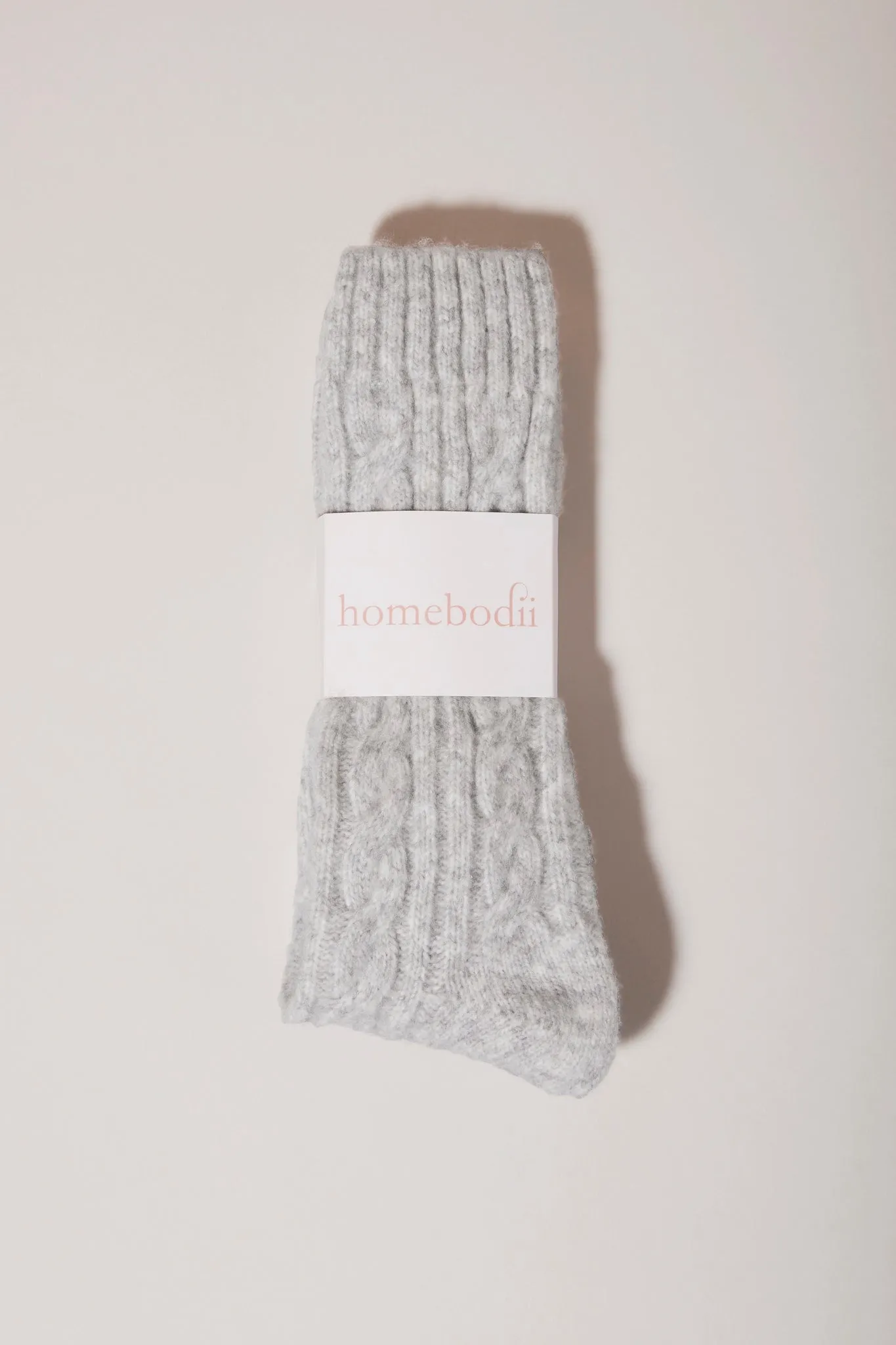 Cable Knit Socks - Grey