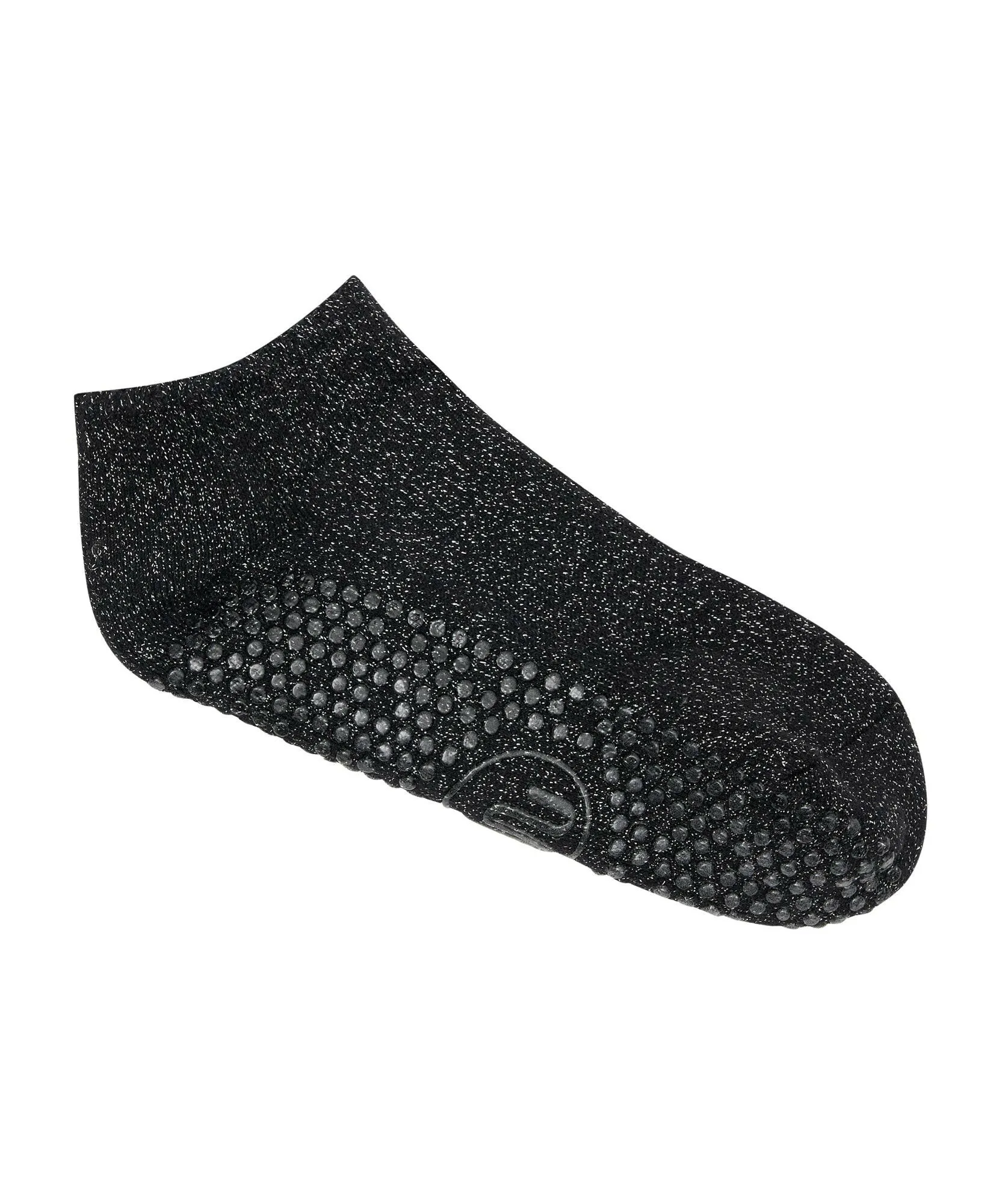 Classic Low Rise Grip Socks - Black Sparkle Frill