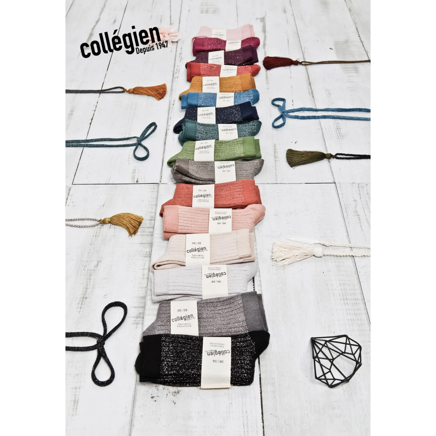 collégien Unies A Cotes Brillantes Nuit Etoilee Socks