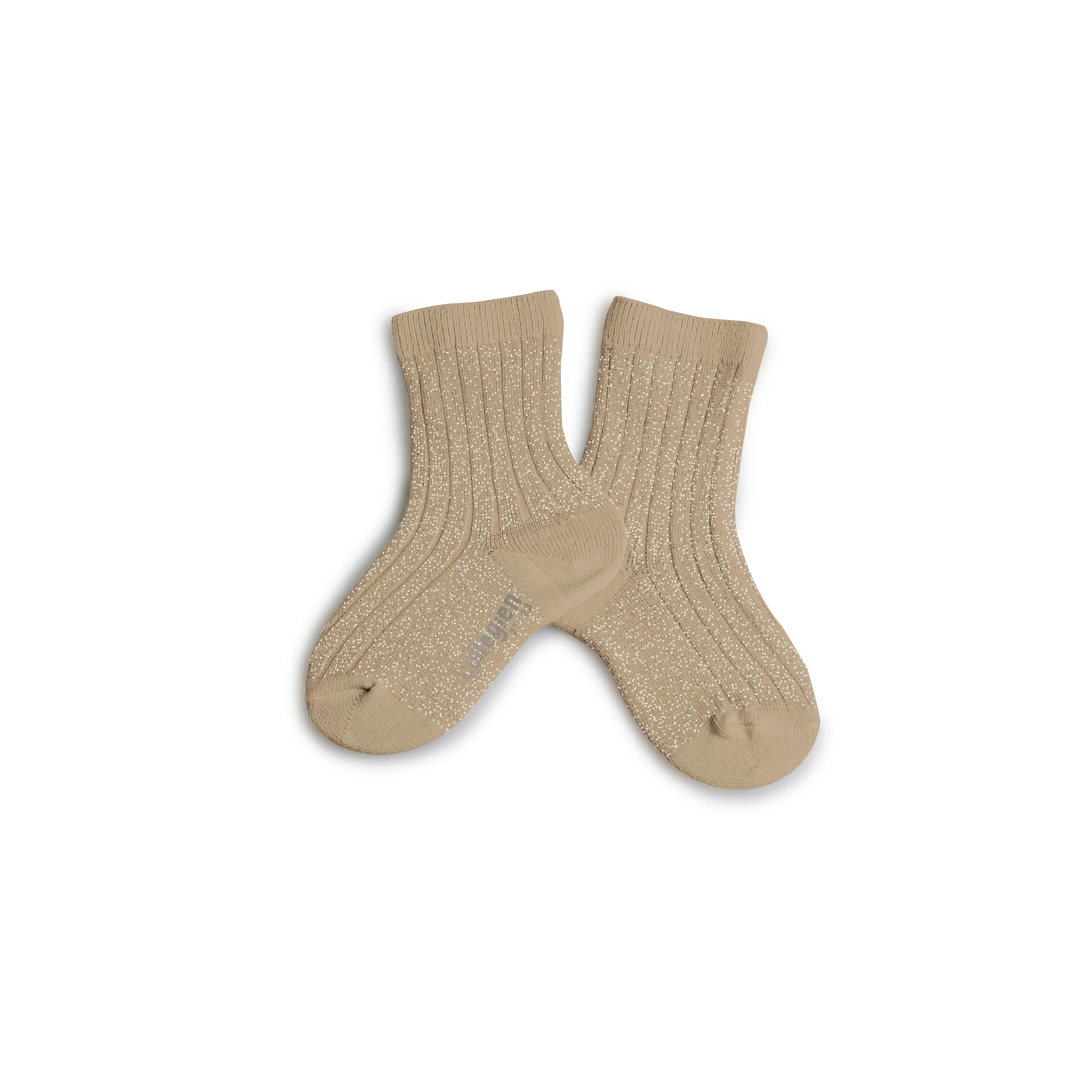 collégien Unies A Cotes Brillantes Petite Taupe Socks