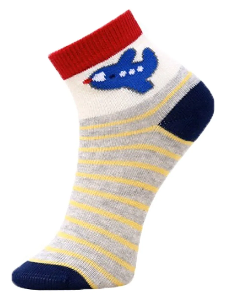 Combo Of 2 Kids Ankle Length Socks:Rider:Grey, Navy