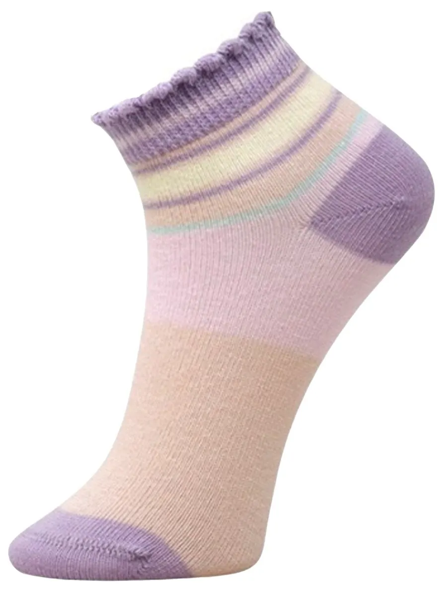 Combo Of 2 Kids Ankle Length Socks:Sweet Berry: Mint, Peach