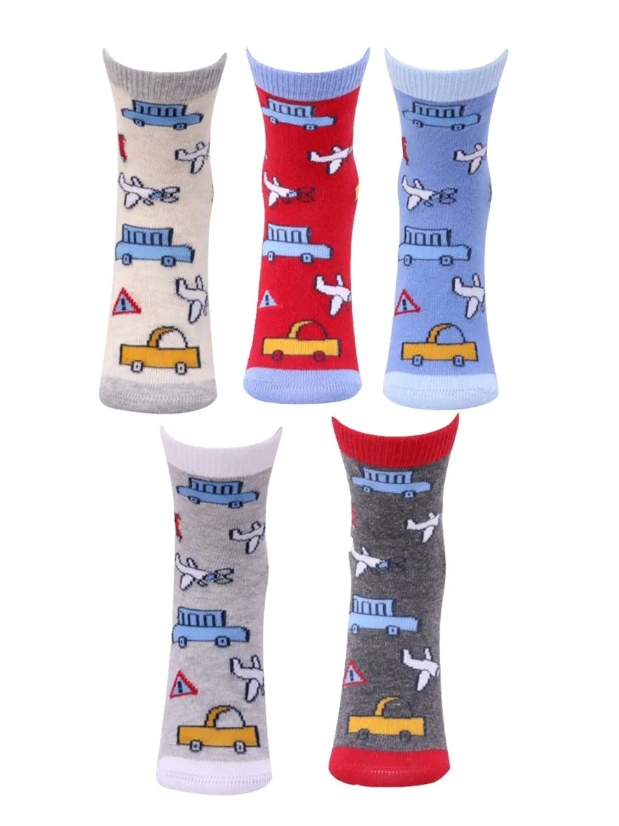 Combo Of 5 Kids Ankle Length Socks:Fly High