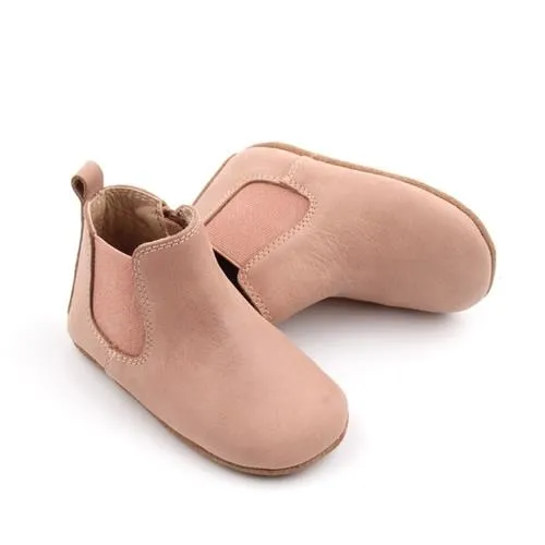 Consciously Baby Soft Sole Waxed Leather Boots (Antelope Pink)