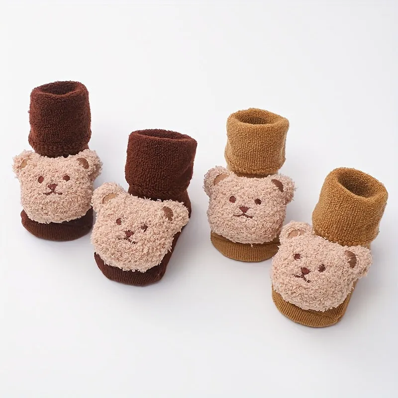 Cozy and Cute Bear NonSlip Socks for Little Feet