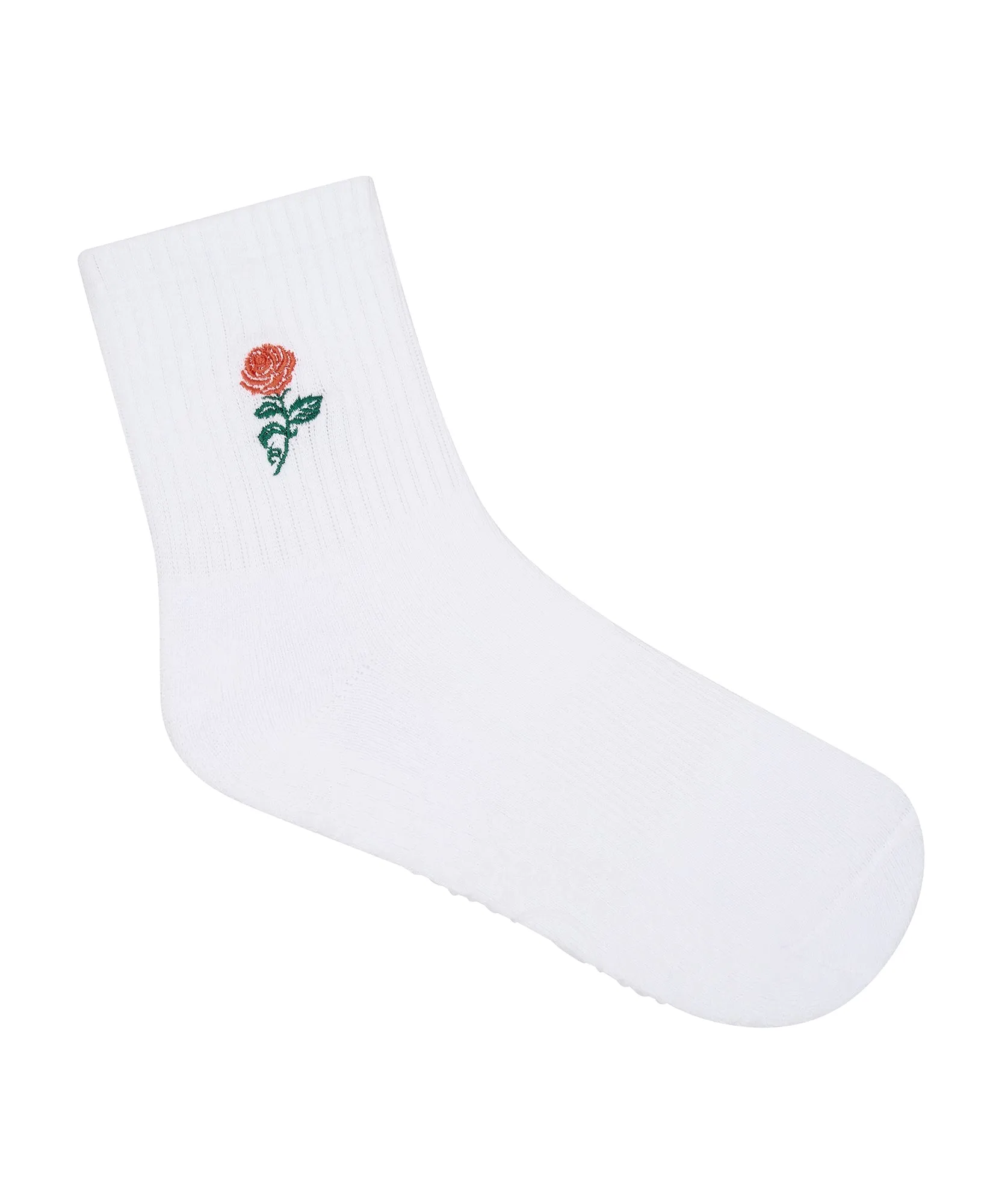 Crew Non Slip Grip Socks - Vintage Rose White