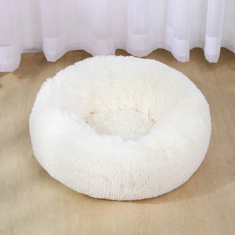 Dog Bed Super Soft Washable Long Plush Pet Kennel Deep Sleep Cat Dog Soft, Donut fluffy and soft bed for any pet cat or dog